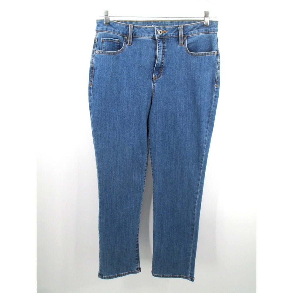 Style & Co Women 12 Short Light Blue Straight Leg Jeans High Rise Stretch Denim